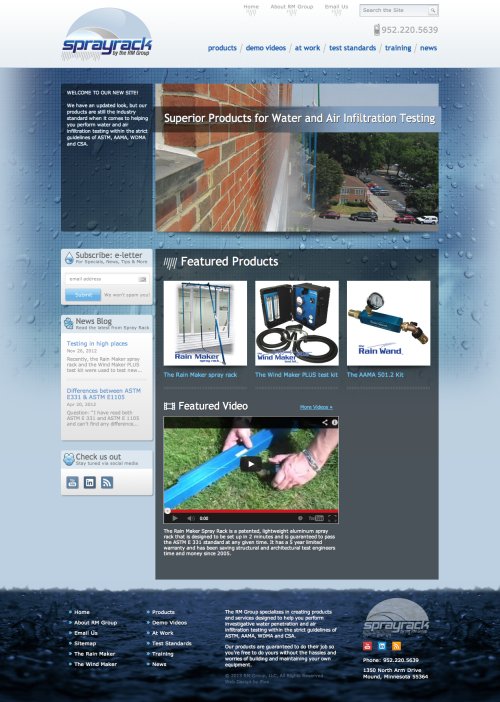 Custom Website Homepage - Spray Rack