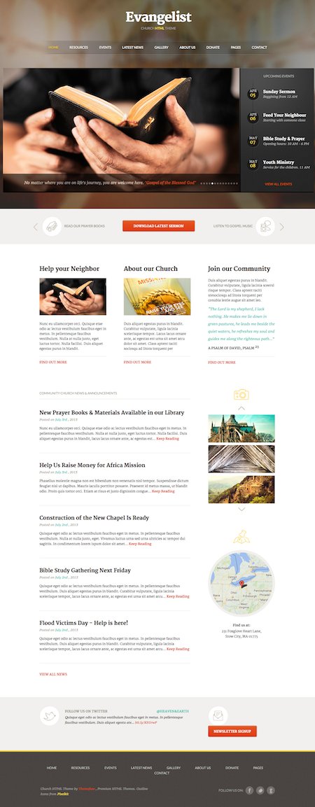 Evangelsit - Church HTML Theme