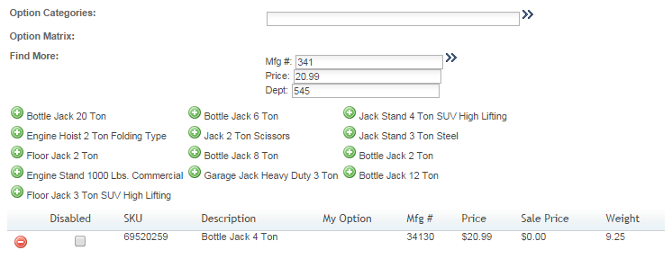 SKU Grouping for Product Options